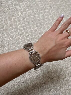 Silver Filigree Octagon Link Bracelet